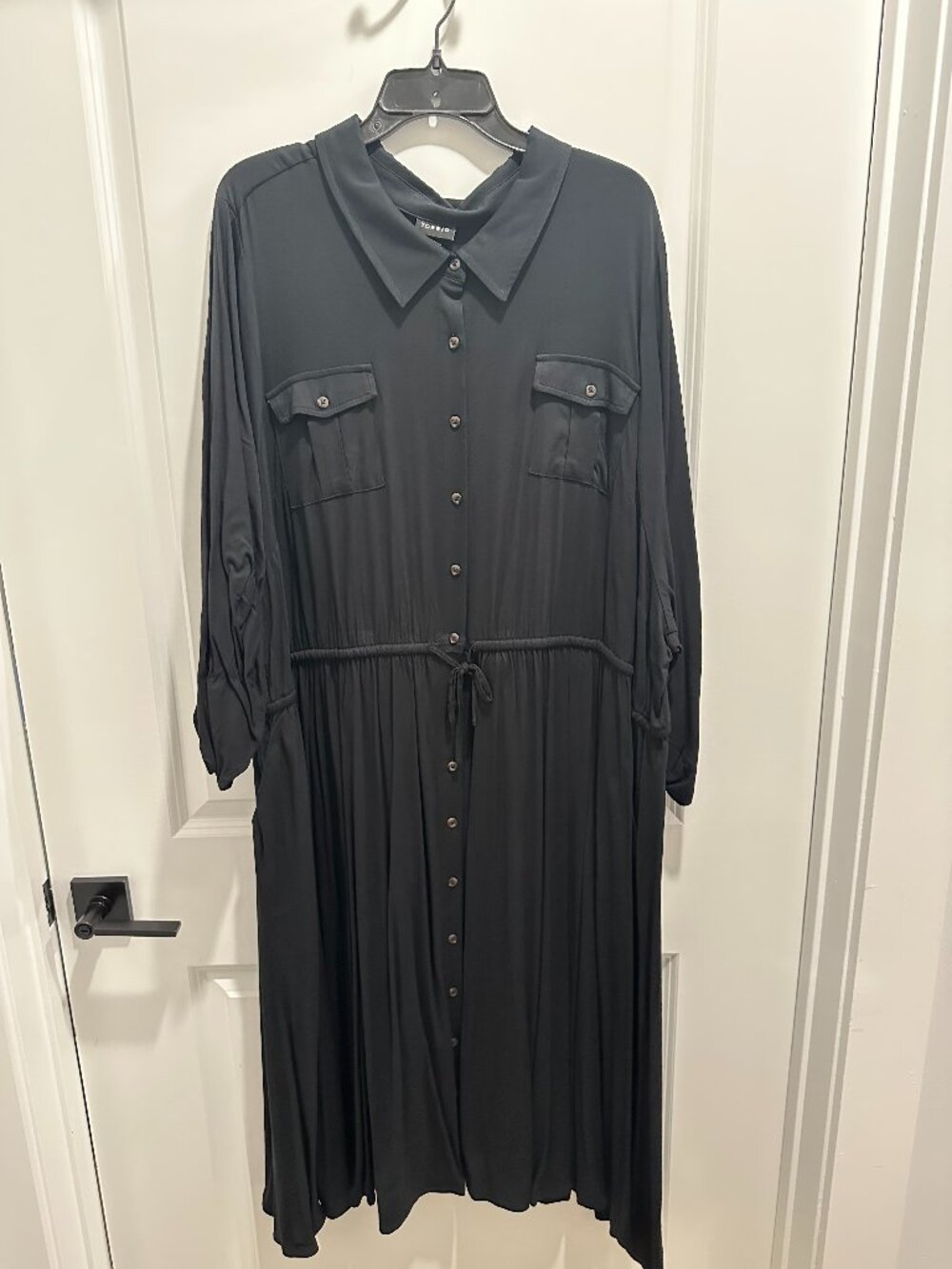 TORRID Black Drawstring Waist Shirtdress size 6